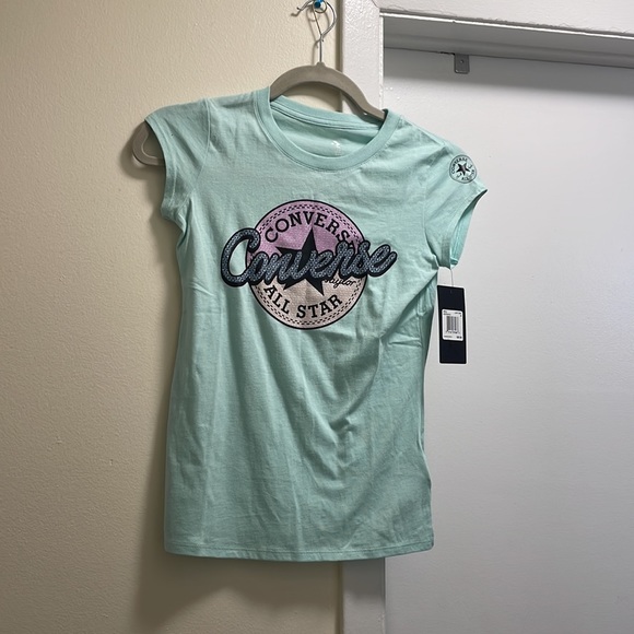 Converse girls medium size T-shirt, 10 to 12 years light dew M - Picture 2 of 6